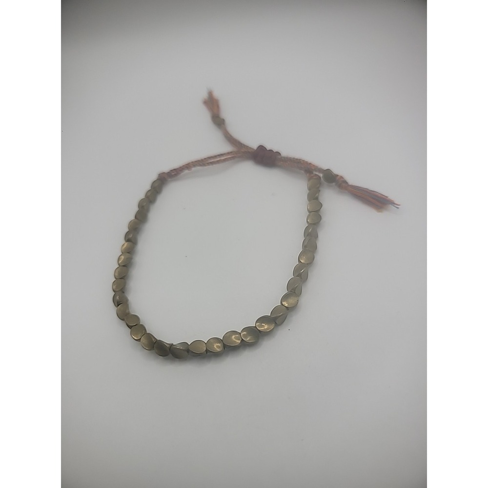 Vintage Gold Tone Beaded Bracelet Adjustable Jewelry Costume - Picture 4 of 10